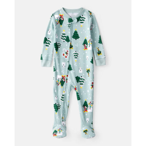 Baby Disney© Mickey Mouse 100% Cotton Long-Sleeve Snug Fit 1-Piece Pajamas - Blue - Carter's | Carter's