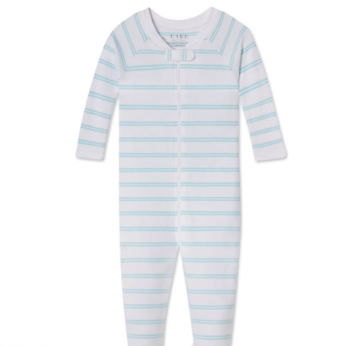 LAKE | Baby | Pima Cotton Pajamas | Beach Club Tidal Stripe Baby Sleeper