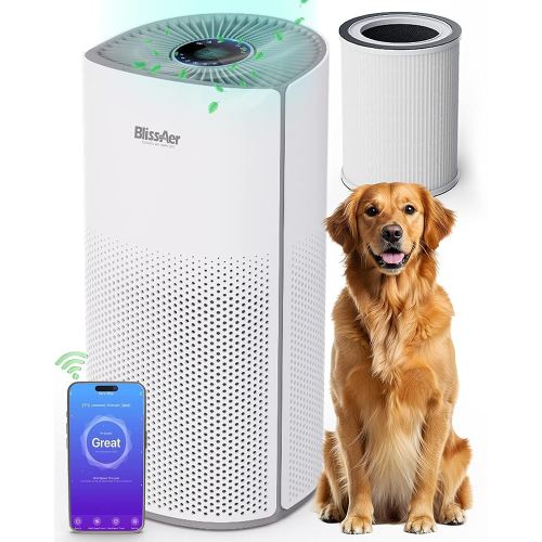 Air Purifiers for Home Large Room Pets Up to 1800 Ft² - Smart WiFi & Voice Control True HEPA Air Purifier For Home Bedroom Smoke, Dust, Pet Dander, Pollen, Sleep Mode - Kery Plus