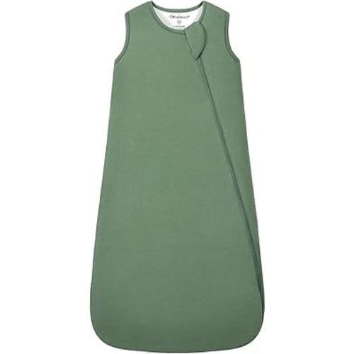 Mosebears Unisex Rayon Made from Bamboo Sleep Sack with 2-Way Zipper,2.5 Tog Baby Winter Sleep Sack (Dark Green,0-6 Months)