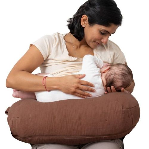 Boppy Nursing Pillow-Luxe Muslin - Chestnut Solid