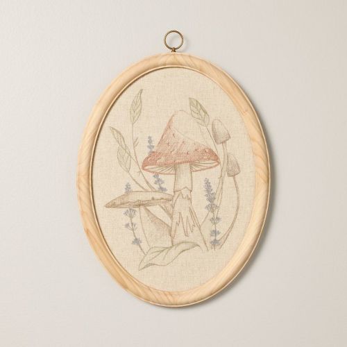 17"x13" Embroidered Oval Framed Wall Art - Hearth & Hand™ with Magnolia