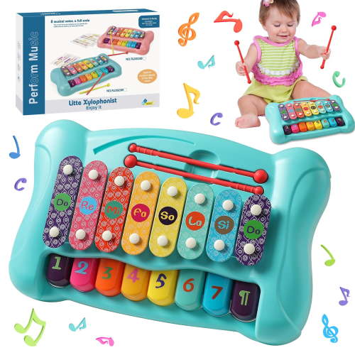 Baby Piano & Xylophone Toys for 6-12 Months Boys Girls, Educational Learning Toys for Toddlers 1-3, Musical Instrument Toys for Toddlers 1 2 3 Years Old, Birthday Gift Toddler Toys 1-3 for Boys Girls
