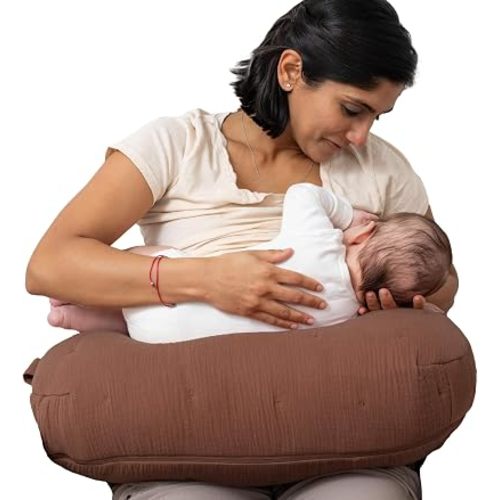 Boppy Nursing Pillow, Cotton Muslin Ergonomic Breastfeeding Support Pillow