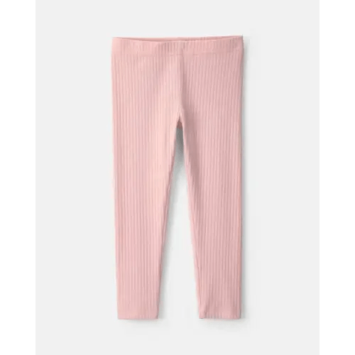 Toddler Girl Cotton Pull-On Stretch Rib Leggings - Pink | Carter's