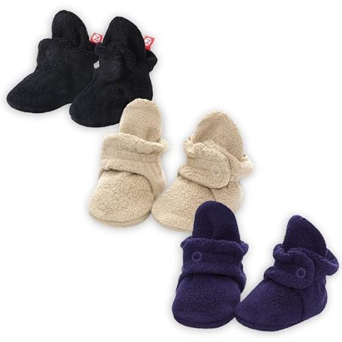 Zutano Unisex Fleece Baby Booties with Organic Cotton Lining, Newborn Essentials