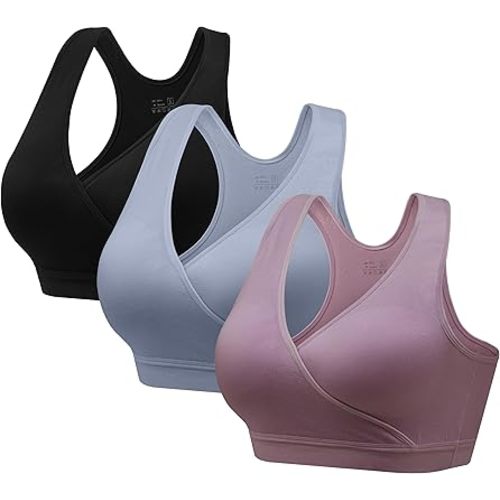HBselect Nursing Bras for Breastfeeding, Maternity Nursing Sleep Bra Wireless Pregnancy Sleep Bralette 3/5 Pack