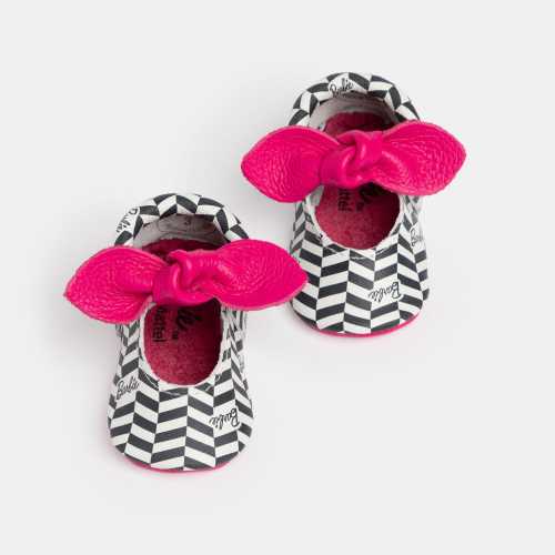 Barbie™ Paisley Knotted Bow Baby Shoe | Leather Baby Moccasins – Freshly Picked