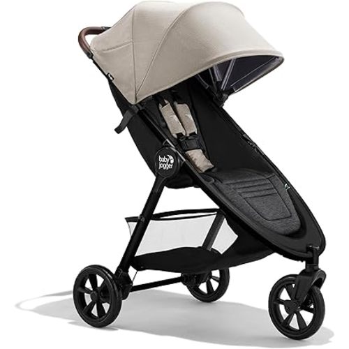 Baby Jogger City Mini GT3 All Terrain Stroller with Forever Air Rubber Tires and All Wheel Suspension with Magnetic Buckle and No-Rethread Harness, Height-Adjustable Handlebar, and Foot Brake