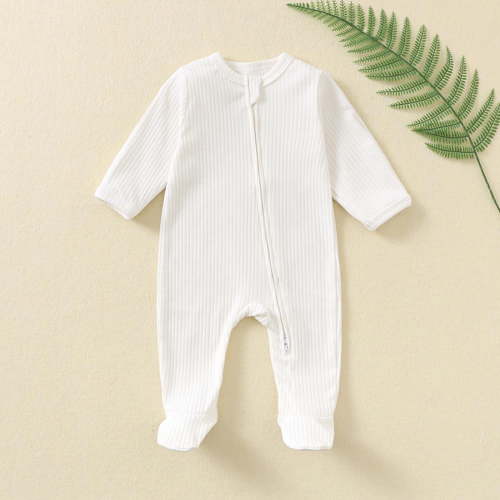 Timegard Baby Clothes Boy Girls Toddler Zipper Pajamas Footed Onesie Infant Comfy Rompers 3-18 Mouths