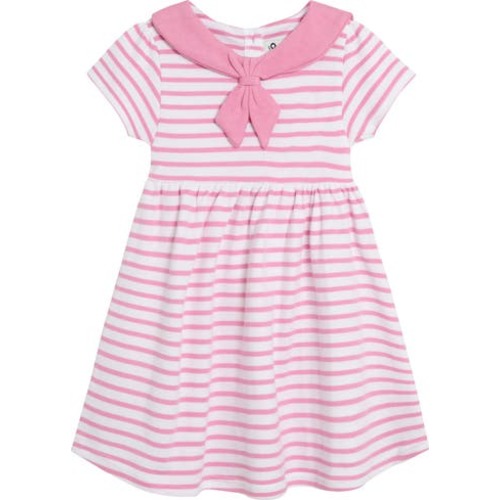Stripe Cotton Jersey Sailor Dress, 3-6M