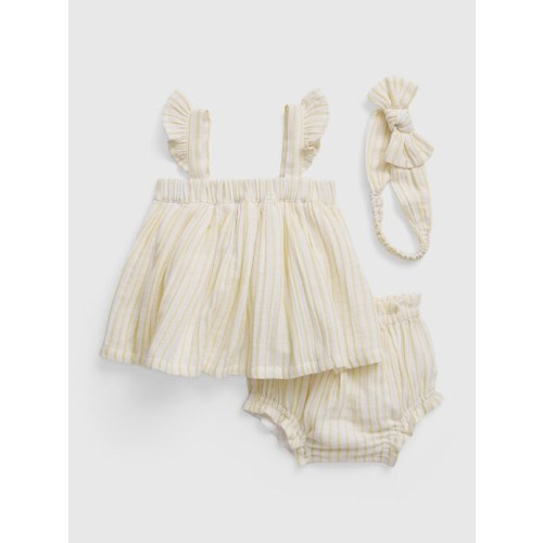 Baby Crinkle Gauze Outfit Set in havana yellow