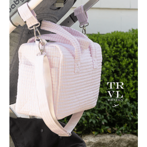 Quilted Stroller Bag- Pimlico Stripe Pink