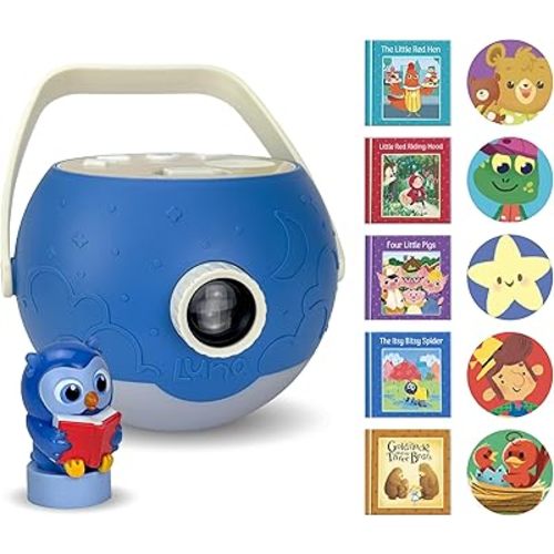 Kids Book Projector - 5 Read-Aloud Stories, 5 Songs, Night Light & Soothing Dream Music | Children Ages 3+ Storytime Projector for Kids & Toddlers | Educational Toys, Owl