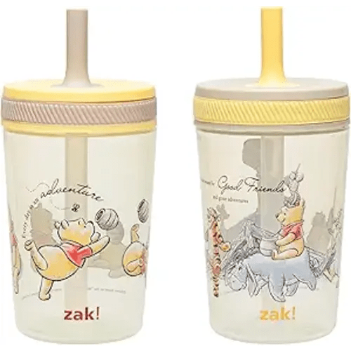 Zak Designs Disney Winnie the Pooh Kelso Toddler Cups For Travel or At Home, 15oz 2-Pack Durable Plastic Sippy Cups With Leak-Proof Design is Perfect For Kids (Winnie the Pooh & Friends)