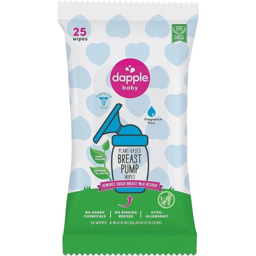 Little Remedies Gripe Water & Breast Pump Wipes by Dapple Baby, 25 Count Plant Based Hypoallergenic