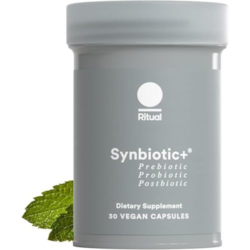 Ritual Synbiotic+ Probiotic, Prebiotic, Postbiotic, 3-in-1 Supplement for Gut Health and Digestive Support, Regularity, Bloat, Immune, Vegan Delayed-Released Daily Capsule, Women and Men, 30 Day