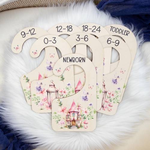 Fairy Clothing Dividers, Fairy Baby Clothing Divider, Wood Wardrobe Divider, Nursery Closet Divider, Fairy Nursery Theme G77