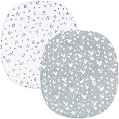Bassinet Fitted Sheets Compatible with Graco Pack ‘n-Play Dome LX Bassinet-2 Pack, 100% Jersey Knit Cotton
