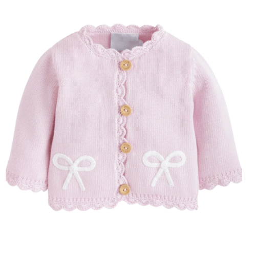 Crochet Cardigan - Pink Bow