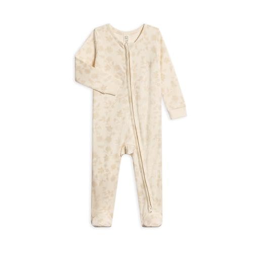 Colored Organics Baby Zip-Up Footed Sleeper with 2-Way Zipper - Newborn Organic Cotton Pajamas