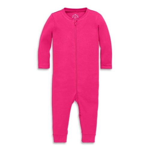 Primary Baby Organic Zip Romper In Solids in Fuchsia Size 3-6 Months