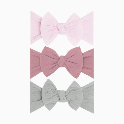 Baby Bling Classic Knot Headband Set (3 pack) - Primrose/Mauve/Grey