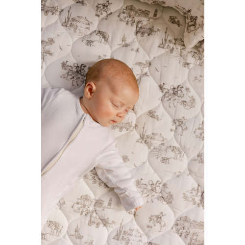 Western Toile Quilted Playmat - Organic Cotton Baby Playmat – The Gilded Bird US