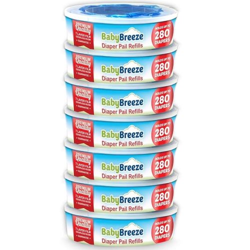 Diaper Pail Refill Bags Compatible with Playtex Diaper Genie- 1960 Count (7 Sets of 1 Pack) – by BabyBreeze