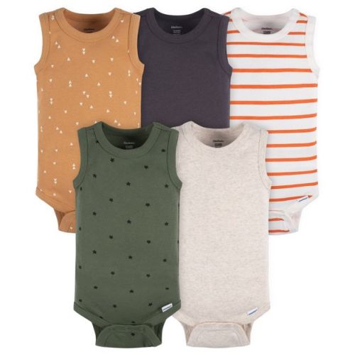 Gerber Baby Boys' 5-Pack Sleeveless Onesies Bodysuits