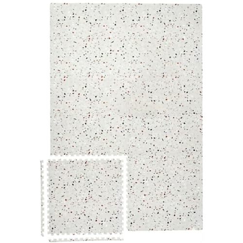 Yay Mats Stylish Extra Large Puzzle Mat, Thick,Inter Locking Foam Floor Tile Covers 6 ft x 4 ft. Expandable Tiles with Edges Exercise and Kids mat Protective Floor Surface (Henri TERRAZZO)