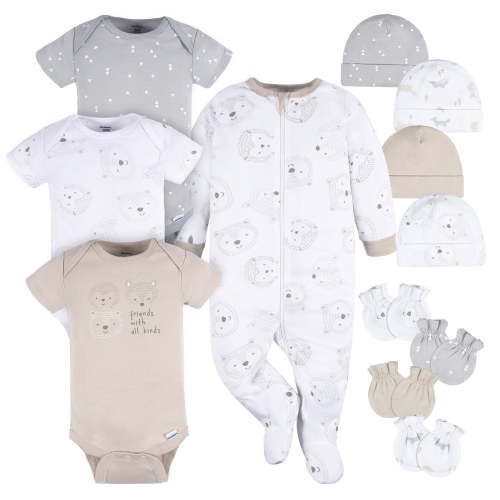 Gerber Baby Boy or Girl Gender Neutral Layette Bundle, 12-Piece, Newborn - 6/9M