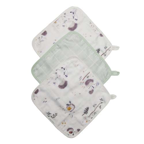 Washcloth Set - 3 Pack - Hedgehogs
