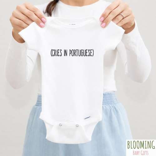 Cries in Portuguese Baby Bodysuit 0-3M