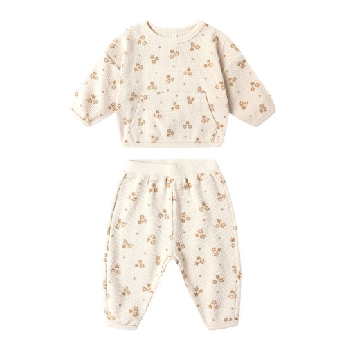 Star Print Waffle Knit Organic Cotton Sweatshirt & Joggers Set, 6-12MNot available in Natural