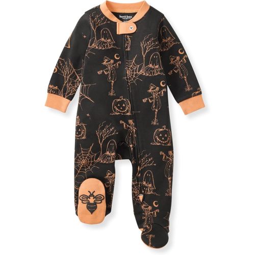 Burt's Bees Baby Baby Girls Pajamas, Zip Front Non-Slip Footed Sleeper Pjs, 100% Organic Cotton