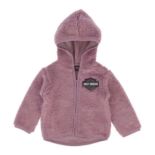 Infant Girls Sherpa Hooded Jacket - Pink (Wistful Mauve) | Harley-Davidson USA