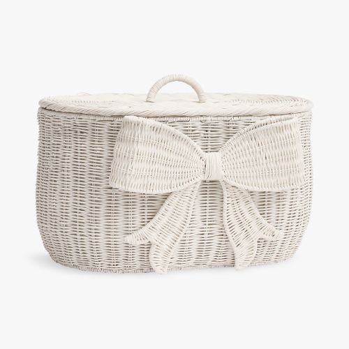 LoveShackFancy Woven Bow Lidded Trunk (23"x 15")