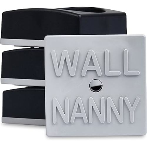 Wall Nanny Mini (4 Pack - Made in USA) Smallest Low-Profile Wall Protector for Baby Gates - Perfect in Doorways - Best Saver Cups Guard Pad Trim & Paint for Child Dog Pet Pressure Gate (Black)