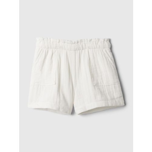 babyGap Crinkle Gauze Pull-On Shorts in new off white, size: 12-18 M
