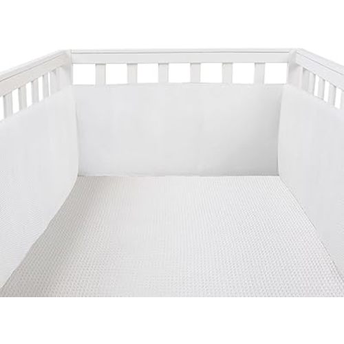 Crib Mesh Liner Padding for Crib,Anti-Collision Soft Cushion Pads Protector (Inner Liner Only)- 2 Long Pieces (51.18in x 9.64in),2 Short Pieces(26,77in x9.64in).