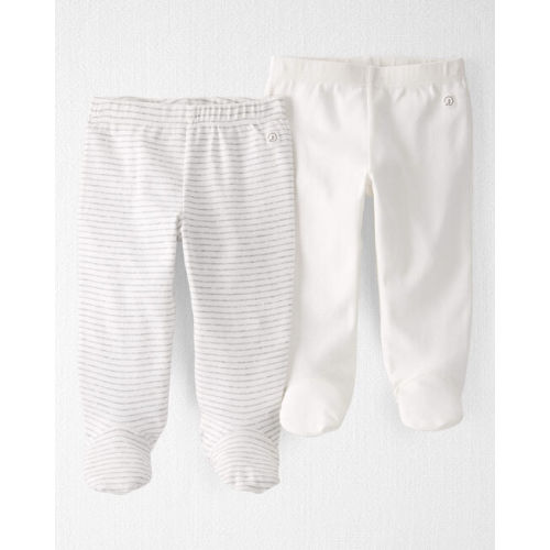(NB) Baby 2-Pack Organic Cotton Rib Footed Pants - Little Planet | Carter's