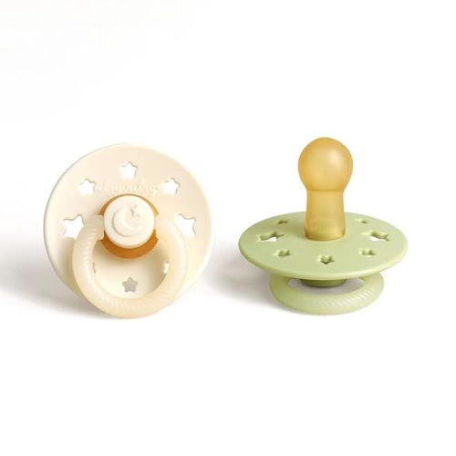 Itzy Ritzy Natural Rubber Pacifiers (Set of 2) – Baby Pacifiers with Cherry-Shaped Nipple & Large Air Holes for Added Safety – Set of 2 Glow in The Dark Binkies (Ages 6-18 Months)
