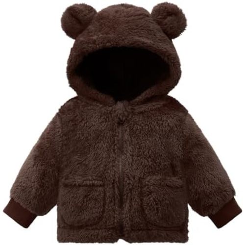 Baby Boys Girls Winter Jacket Coat 0-3 Years Old Fleece Bear Hooded Outerwear