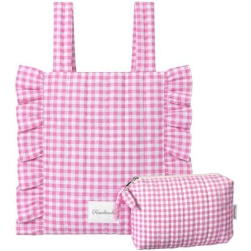 Abbylike Plaid Stroller Bag with Detachable Handle Drawstring Pocket Includes Mini Pouch Universal for Strollers