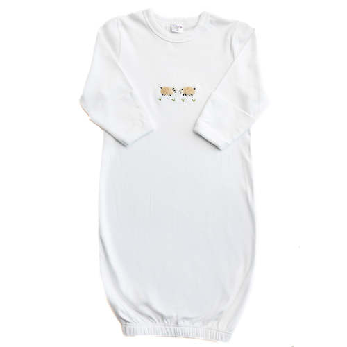 Baby Gown, Combed Cotton, Embroidered – Jacaranda Living