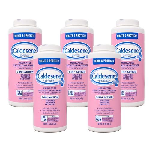 Caldesene Medicated Protecting Powder with Zinc Oxide & Cornstarch-Talc Free, 5 Ounce (5 Pack)