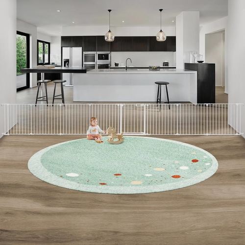 BalanceFrom Easy Walk-Thru Safety Gate for Doorways and Stairways with Auto-Close/Hold-Open Features, 29-Inch Tall, 205-Inch Wide, White