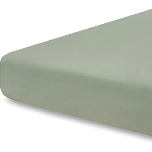 Pobibaby - Single Solid Premium Fitted Baby Crib Sheets for Standard Crib Mattress - Ultra-Soft Cotton Blend, Safe and Snug, and Stylish Solid Crib Sheet (Sage Green)