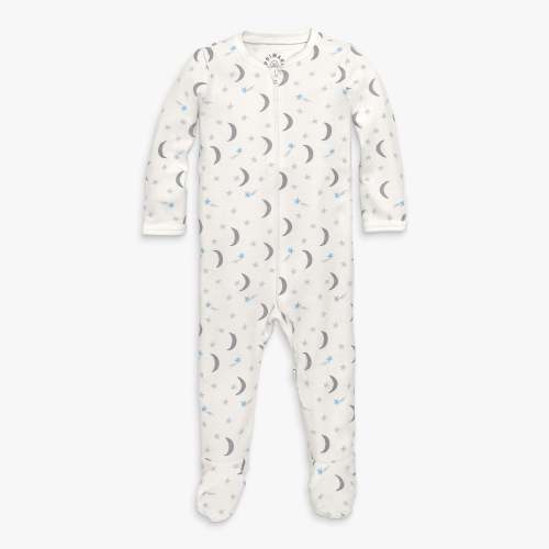 Baby organic zip footie in starry night | Primary.com